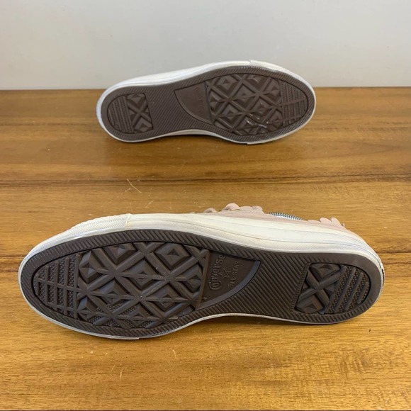 Converse Chuck Taylor All-Star Low Pink Scallop Leather Womens Sneaker Size 8 - Picture 8 of 9